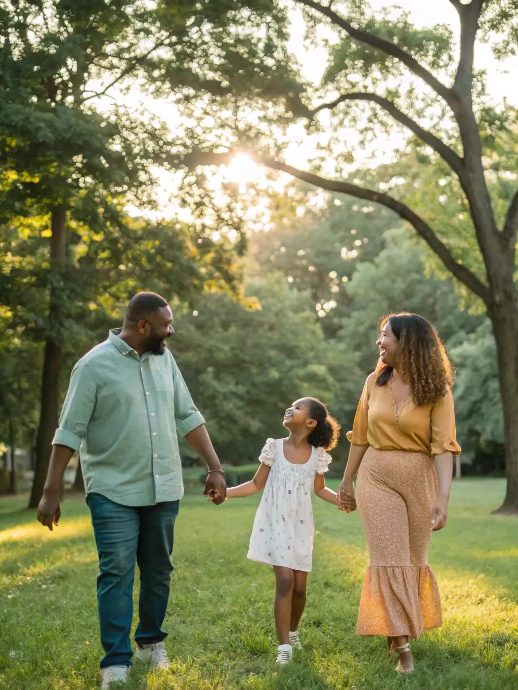 Homeowners walking with family while planning financial protection