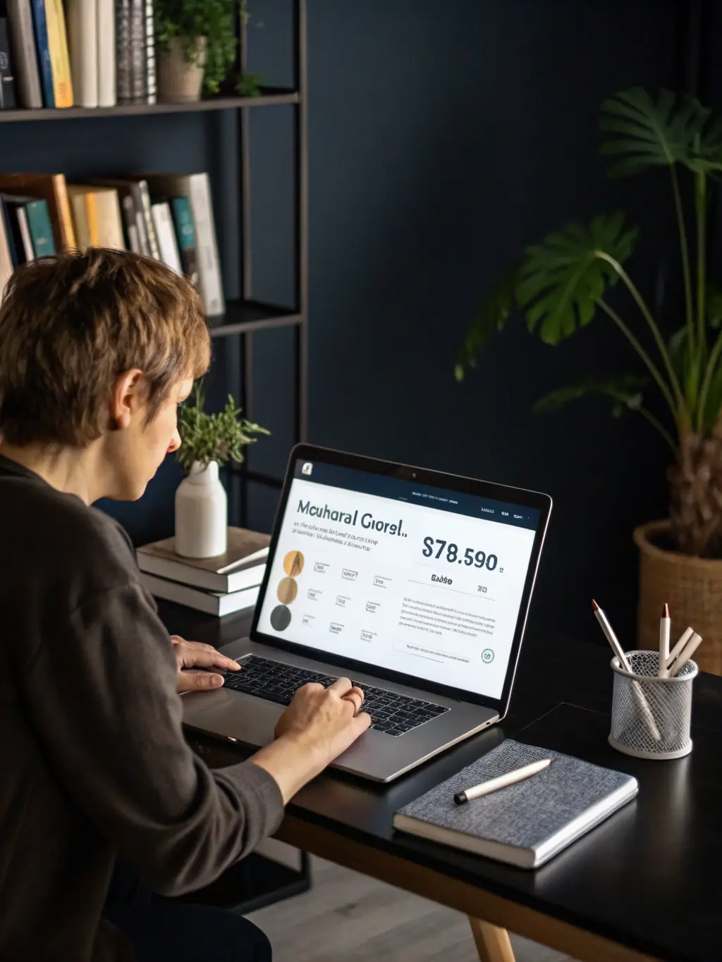 An individual planning for retirement, representing the flexibility of universal life insurance, with an adjustable rate graphic.