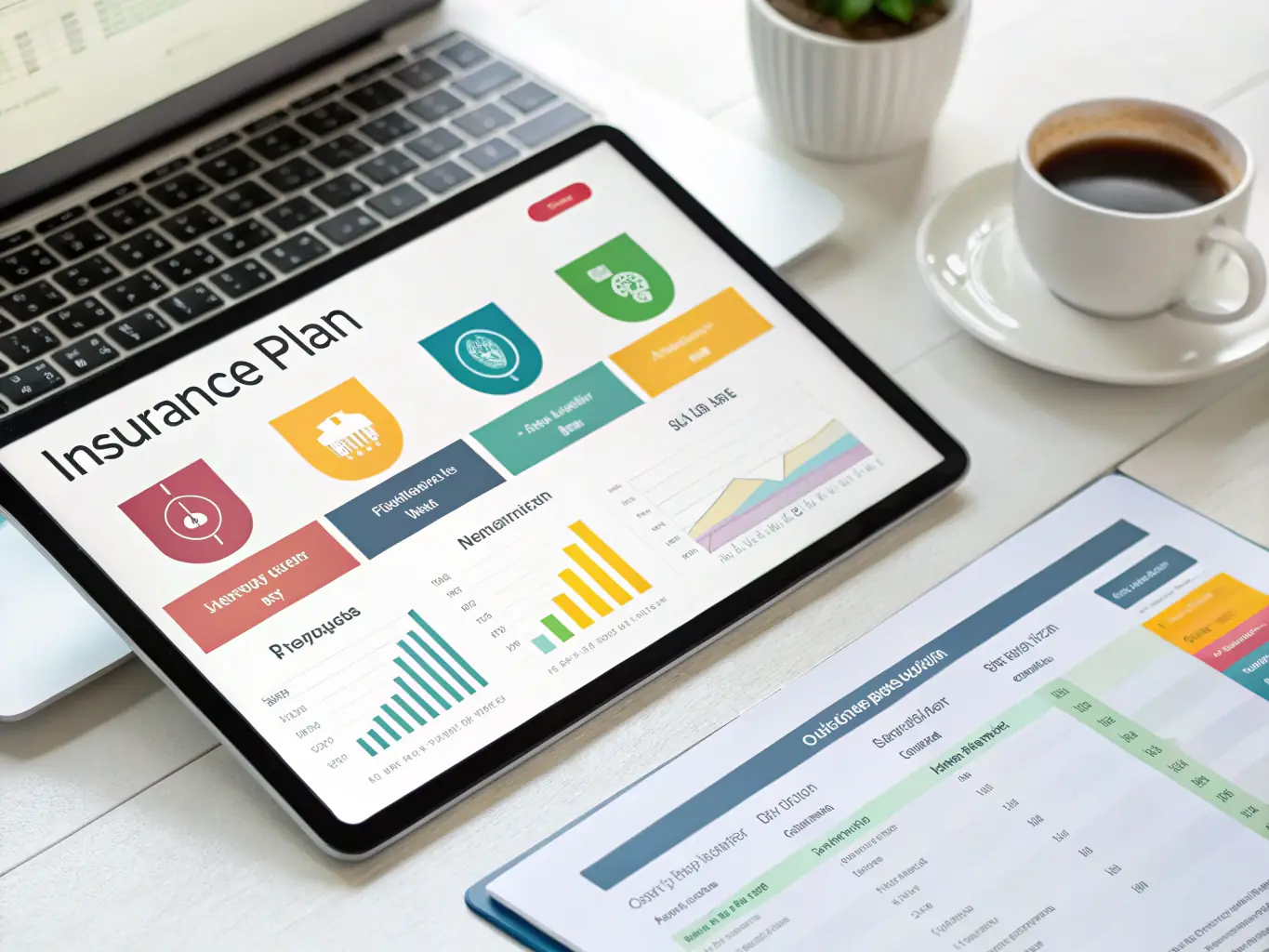 A transparent glass interface displaying policy details and coverage options, symbolizing Lyf Insurance's commitment to clear and honest communication.