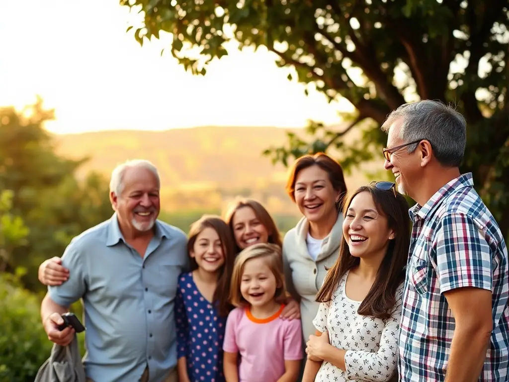 A family smiling and embracing, symbolizing the security and peace of mind that life insurance provides.